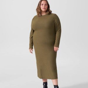 NWT Universal Standard Lexi Rib Maxi Dress L Olive
